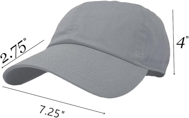 Glory Max 100% Cotton Baseball Cap Classic Plain Low Profile Golf Dad Hat Buckle Adjustable