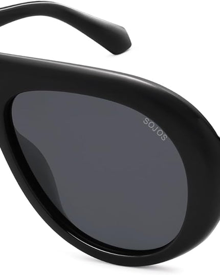SOJOS Trendy Oversized Polarized Aviator Sunglasses Womens Men Retro Vintage 70s Style UV Protection Sun Glasses SJ2390
