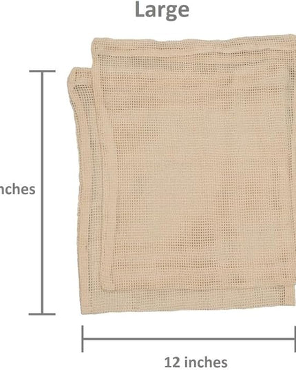 Reusable Garlic Storage Bags - Organic Cotton Garlic Mesh Bags with Drawstring - Washable Garlic Holder Storage - Net Garlic Keeper Sacks - Onion Potato Storage Bags - Root Vegetable Sacks (3 Large)