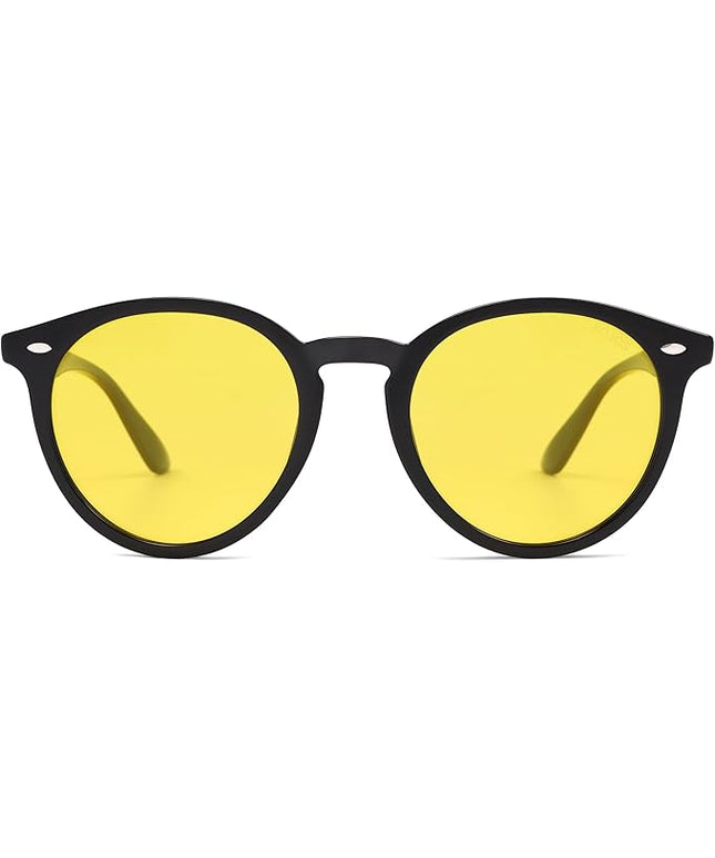 SOJOS Retro Round Polarized Sunglasses for Women Men Classic Vintage Sunnies SJ2069