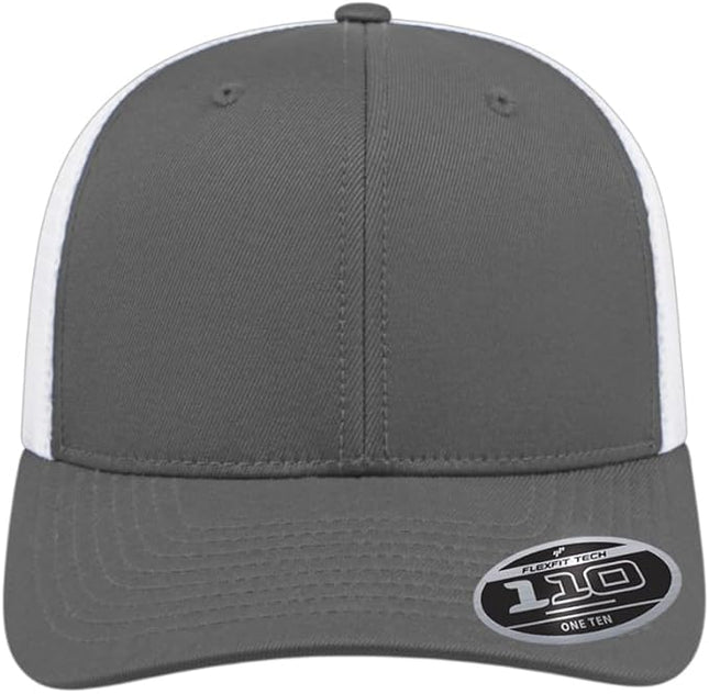 Cap America i8502 Flexfit 110 Premium Mid Profile 6-Panel Mesh Back Trucker Cap Hat w/UV Guard & Adjustable Snapback