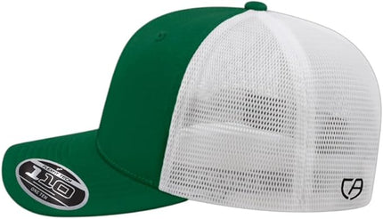 Cap America i8502 Flexfit 110 Premium Mid Profile 6-Panel Mesh Back Trucker Cap Hat w/UV Guard & Adjustable Snapback