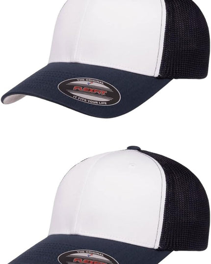 Flexfit 6511 Fitted Mid-Profile Stretchable Mesh Panels Trucker Cap | Bulk Pack Available