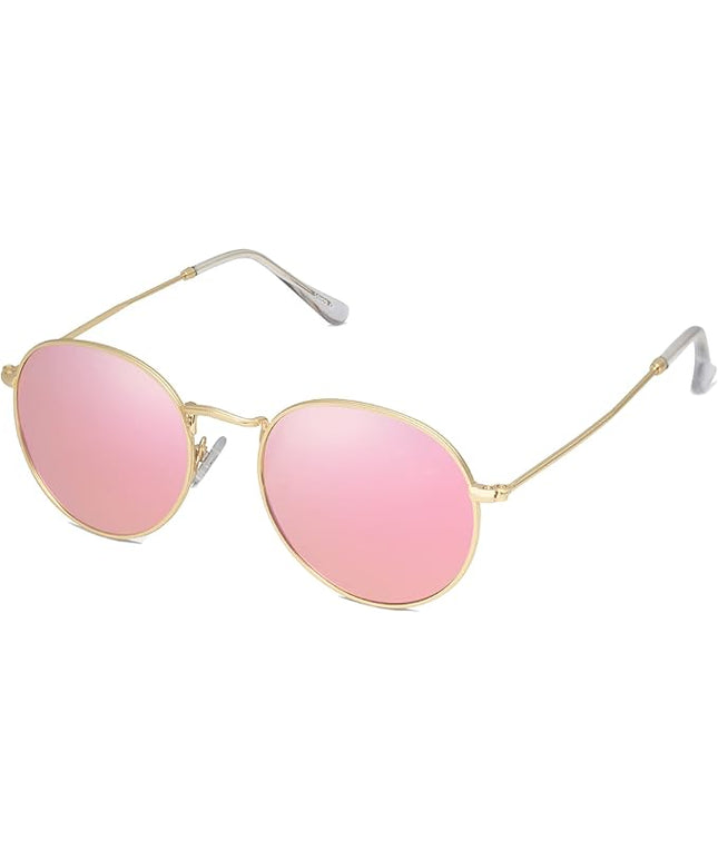 SOJOS Small Round Polarized Sunglasses for Women Men Classic Vintage Retro Shades UV400 SJ1014