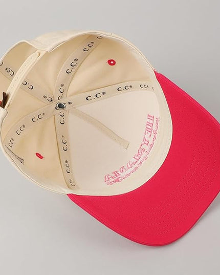 MIRMARU Two-Tone Vintage Canvas Trucker Hats for Men & Women, Adjustable Size Baseball Caps with Trendy Embroidered Design