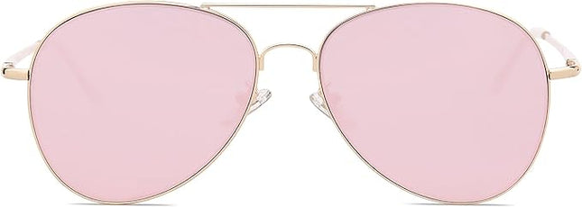 SOJOS Classic Aviator Sunglasses for Women Men Metal Frame Spring Hinges SJ1030
