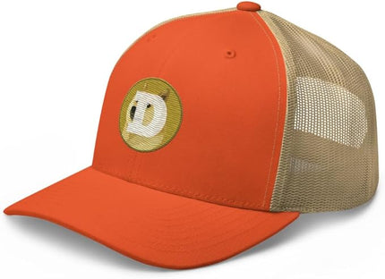 Dogecoin Crypto Embroidered Logo Trucker Cap