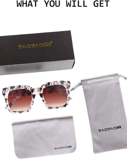 Vintage Women Oversized Sunglasses Designer Luxury Square Sun Glasses UV400 Protection Flat Lens