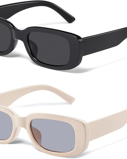JASPIN Rectangle Sunglasses for Women Men Trendy Y2k Retro 90s Sun Glasses UV Protection Cool Square Frame