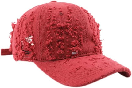 Vintage Washed Distressed Baseball Cap - Adjustable Unisex Solid Color Retro Hat for Outdoor & Casual Wear