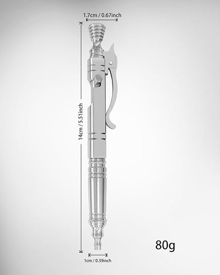 Luxury Bolt Action Pen: Heavy-Duty Stainless Steel EDC Ballpoint Pen with Retractable Mechanism and Pocket Clip - Refillable, Designed for Smooth Writing