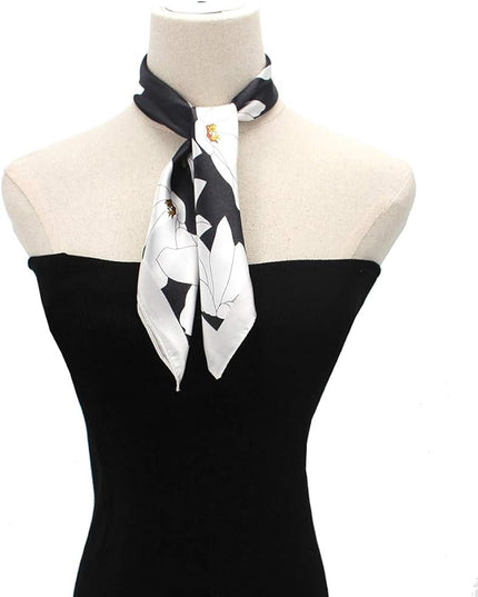 ANDANTINO 100% Real Mulberry Silk Scarf -21'' x 21''- Lightweight Neckerchief –Women Men Small Square Digital Printed Scarves