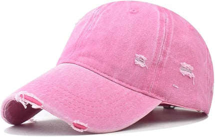 Classic Vintage Distressed Baseball Cap, Washed Cotton, Adjustable Fit