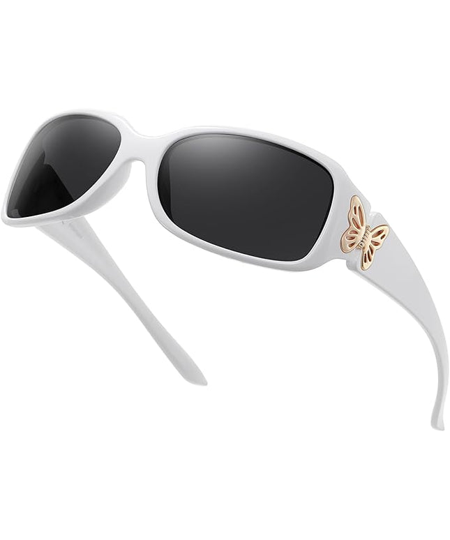 HAOLOTA Women's Polarized Sunglasses - Fashionable Wraparound Butterfly Design with UV400 Protection