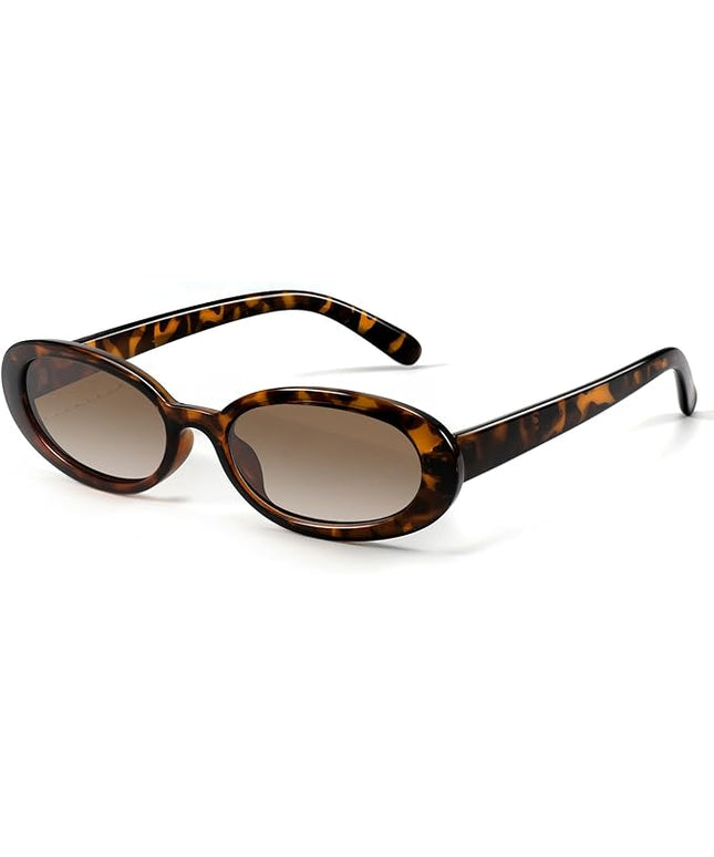 DANAMY Sunglasses Womens Retro Oval Sunglasses for Women Men Fashion Small Oval Sun Glasses 90s Vintage Driving Shades