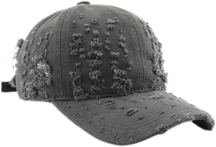 Vintage Washed Distressed Baseball Cap - Adjustable Unisex Solid Color Retro Hat for Outdoor & Casual Wear