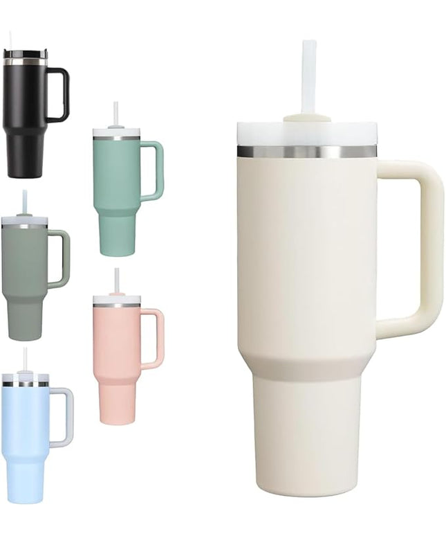 H&F Clicks Insulated Tumbler, Stainless Steel Tumbler with Leakproof Lid for Water, Coffee or Iced Tea. Cup Holder Compatible for Travel, BPA-Free Water Bottle, Vacuum Insulated Tumbler.