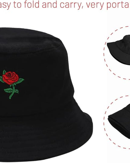 Cotton Bucket Hat for Women Men Summer Travel Sun Beach Bucket Cap, Unisex Outdoor Fisherman Hat