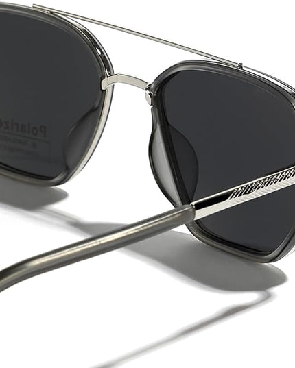 Polarized TR90 Sunglasses Vintage Square Flattop Sun Glasses Double Bridge Metal UV400 Eyewears