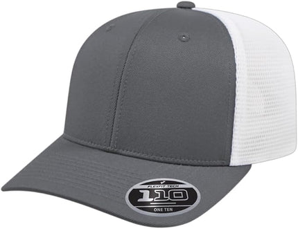 Cap America i8502 Flexfit 110 Premium Mid Profile 6-Panel Mesh Back Trucker Cap Hat w/UV Guard & Adjustable Snapback