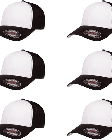 Flexfit 6511 Fitted Mid-Profile Stretchable Mesh Panels Trucker Cap | Bulk Pack Available