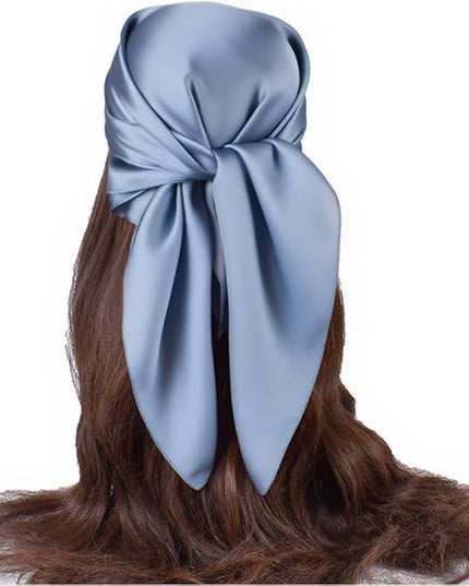 CHUNG Women's Square Satin Scarf 27.5" Bandanas Solid 50s Retro Neck Scarves Emulation Silk Handbag Hair Ribbons Necktie