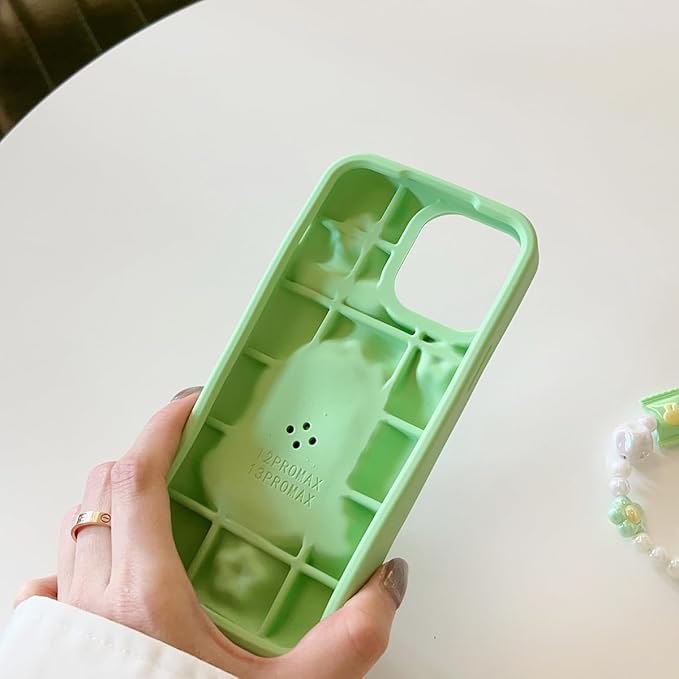 Dinosaur Case Compatible with iPhone 16 Pro Max,Cute 3D Cartoon Green Dinosaur Decompression Funny Kawaii Soft Silicone Gel Drop Protection Cover for Women Girls