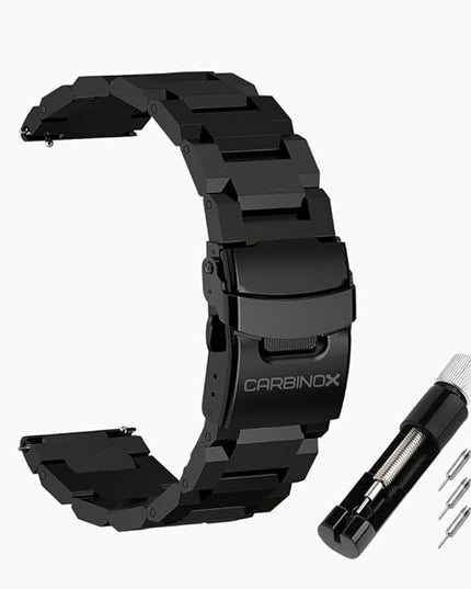 CARBINOX Edge Smart Watch Ultimate Pack 1.96″ AMOLED, Stainless Steel, IP69K/5ATM Fitness trackers, Dual-Band GNSS, 500mAh, Bluetooth Calls, Smart Watch for Android Phones iOS (Black)