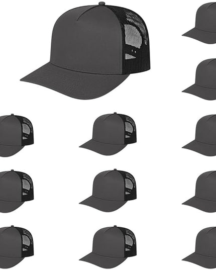 Cap America i3039 Classic 5 Panel Mid Profile Structured Trucker Mesh Back Cap w/ & Adjustable Snapback
