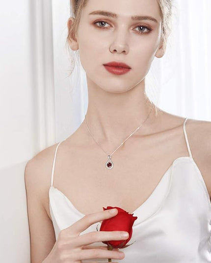 FANCIME Birthstone Necklaces for Women Fine Jewelry Sterling Silver Dainty Infinity Pendant Anniversary Birthday Christmas Gifts for Her Wife Mom Lady Daughter, Chain 16"+2" Extend