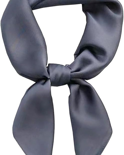 CHUNG Women's Square Satin Scarf 27.5" Bandanas Solid 50s Retro Neck Scarves Emulation Silk Handbag Hair Ribbons Necktie