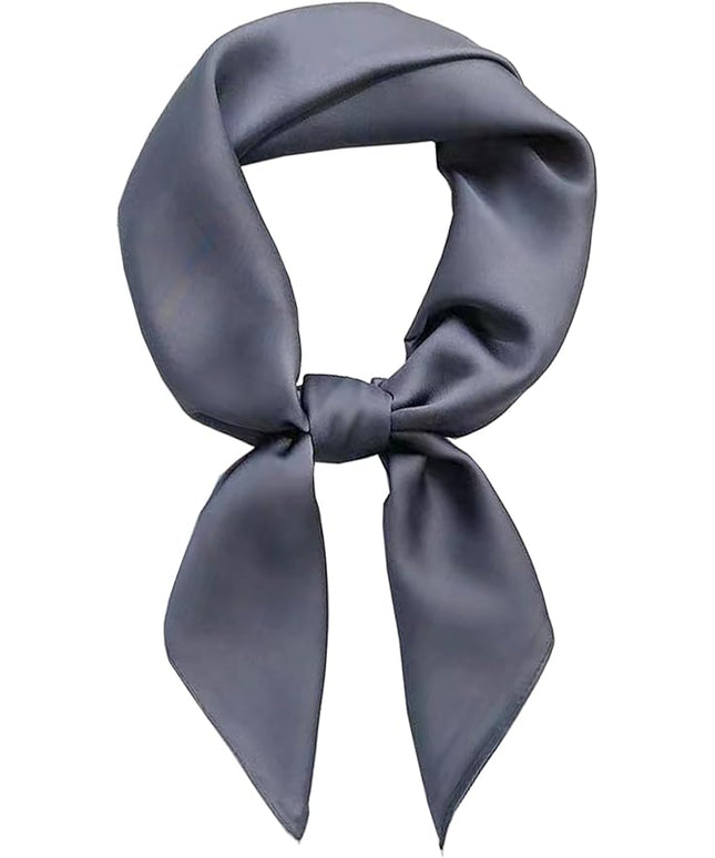 CHUNG Women's Square Satin Scarf 27.5" Bandanas Solid 50s Retro Neck Scarves Emulation Silk Handbag Hair Ribbons Necktie