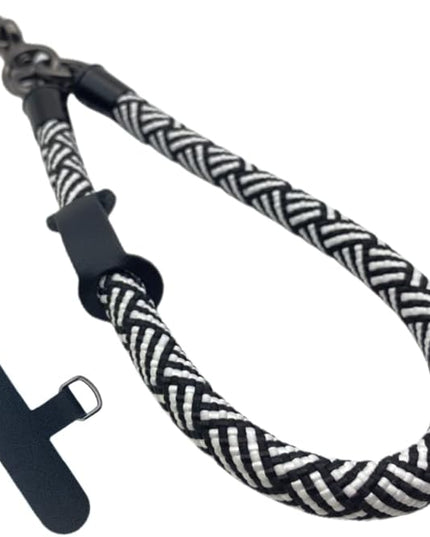 Phone Lanyard Wrist Strap Phone Strap Wrist Lanyard for Cell Phone Around the Hand with Lanyard Patch (Black/White)