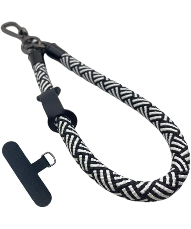 Phone Lanyard Wrist Strap Phone Strap Wrist Lanyard for Cell Phone Around the Hand with Lanyard Patch (Black/White)