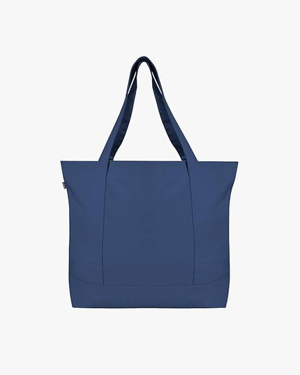 Eco Right Canvas Tote Bag for Women with Zip & Inner Pocket, 100% Organic Cotton Tote Bags for Men, Shopping, Beach