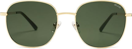 SOJOS Classic Trendy Square Sunglasses for Women Men Cute Big Frame Gold Shades SJ1137