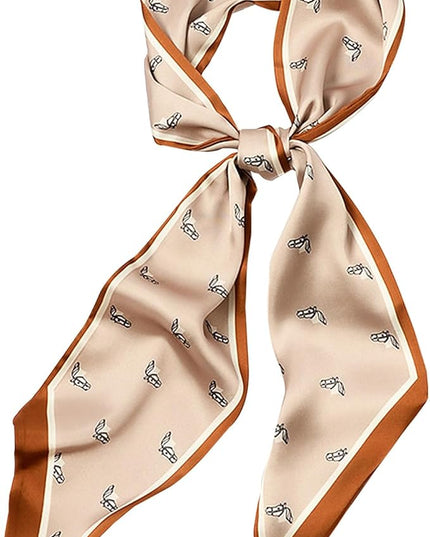 Head Scarf Purse Handle Neck Satin Hair Scarfs For Bag Lightweight Silky Long Thin Women's Fashion Scarves 59 * 5.9”