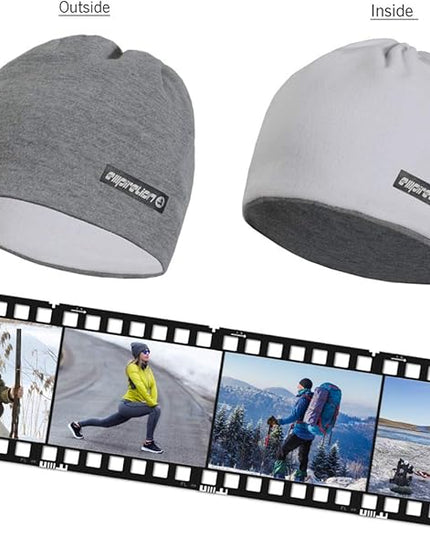 EMPIRELION Softshell Winter Fleece Lined Beanie Hats, 9" Running Skull Cap Thermal Tactical Watch Cap Men Women
