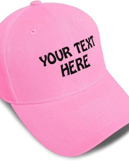 Baseball Cap Custom Personalized Text Dad Hats for Men & Women Strap Closure