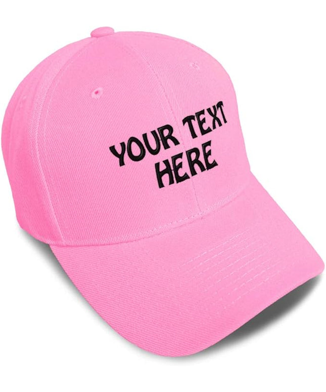 Baseball Cap Custom Personalized Text Dad Hats for Men & Women Strap Closure