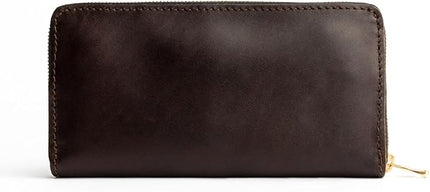 Portland Leather Goods Women's Accordion Zip Wallet – Handcrafted in Durable, Full-Grain Leather – 8 Card Slots & Secure Zippered Pocket – Grizzly