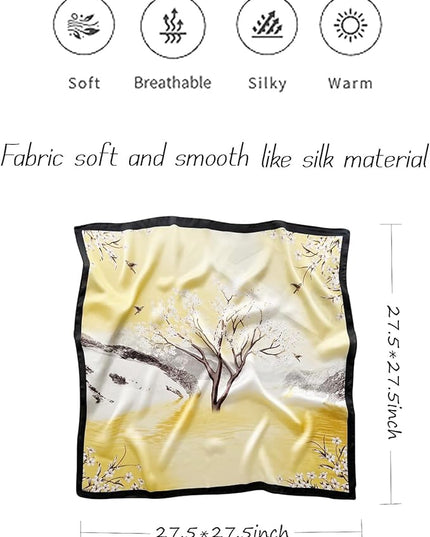 Satin Bandanas Head Scarf For Women Hair Scarves Accessories Lightweight Fashion Wrap Neck Silk Sleeping Headscarf