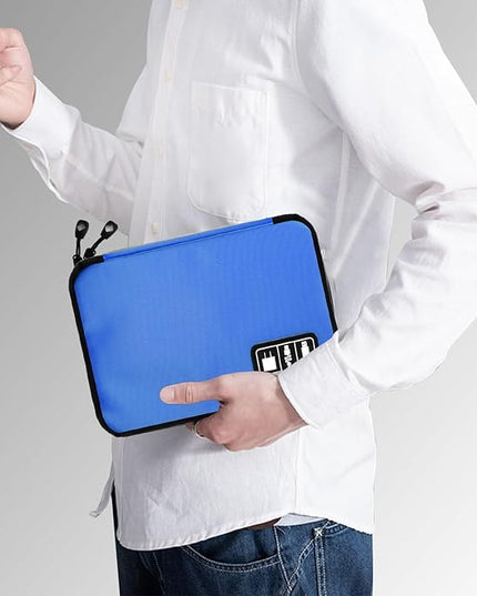 Electronics Organizer Travel Case,Electronic Accessories Storage Bag,Portable Waterproof Cable Organizer Bag,Travel Cord Organizer Bags for Small Charging Cord Storage,SD Card-Royal Blue