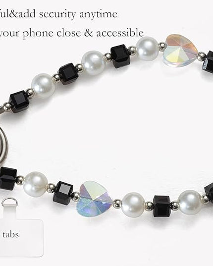 Phone Charms Strap Wrist Chain Bracelet Phone Strap Detachable Anti Theft Anti-Fall Safety Hands-Free(2xPads) Fit Apple&Most Smartphones