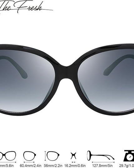 The Fresh Women's Oversized Square Jackie O Cat Eye Hybrid Butterfly Fashion Sunglasses - Exquisite Packaging