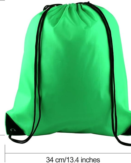 KUUQA 20Pcs Drawstring Backpack Bag Bulk Green Drawstring Bags String Backpack Sport Gym Sack Bags Foldable Storage Bag for Women Men Shopping Gym Travel Sports