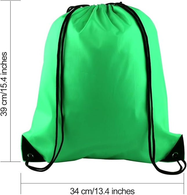 KUUQA 20Pcs Drawstring Backpack Bag Bulk Green Drawstring Bags String Backpack Sport Gym Sack Bags Foldable Storage Bag for Women Men Shopping Gym Travel Sports