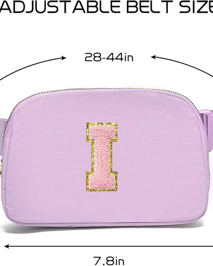 Gitus Initial Belt Bag Fanny Pack Crossbody Bag for Girls Birthday Gifts Age 8-10 Teen Girl Gifts Trend Stuff Personalized Letter Gifts for Daughter Sister (Lavender-I)