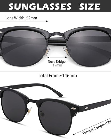 Pro Acme Semi-Rimless Polarized Sunglasses UV 400 Protection for Women Men