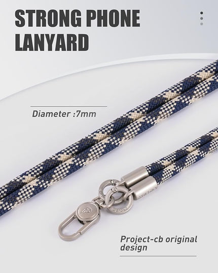 project-cb Phone Lanyard×1,Phone Tether Tab×2, Crossbody Cell Phone Lanyard,Rope Lanyard,Universal Adjustable Phone Strap(Titanblue-S)